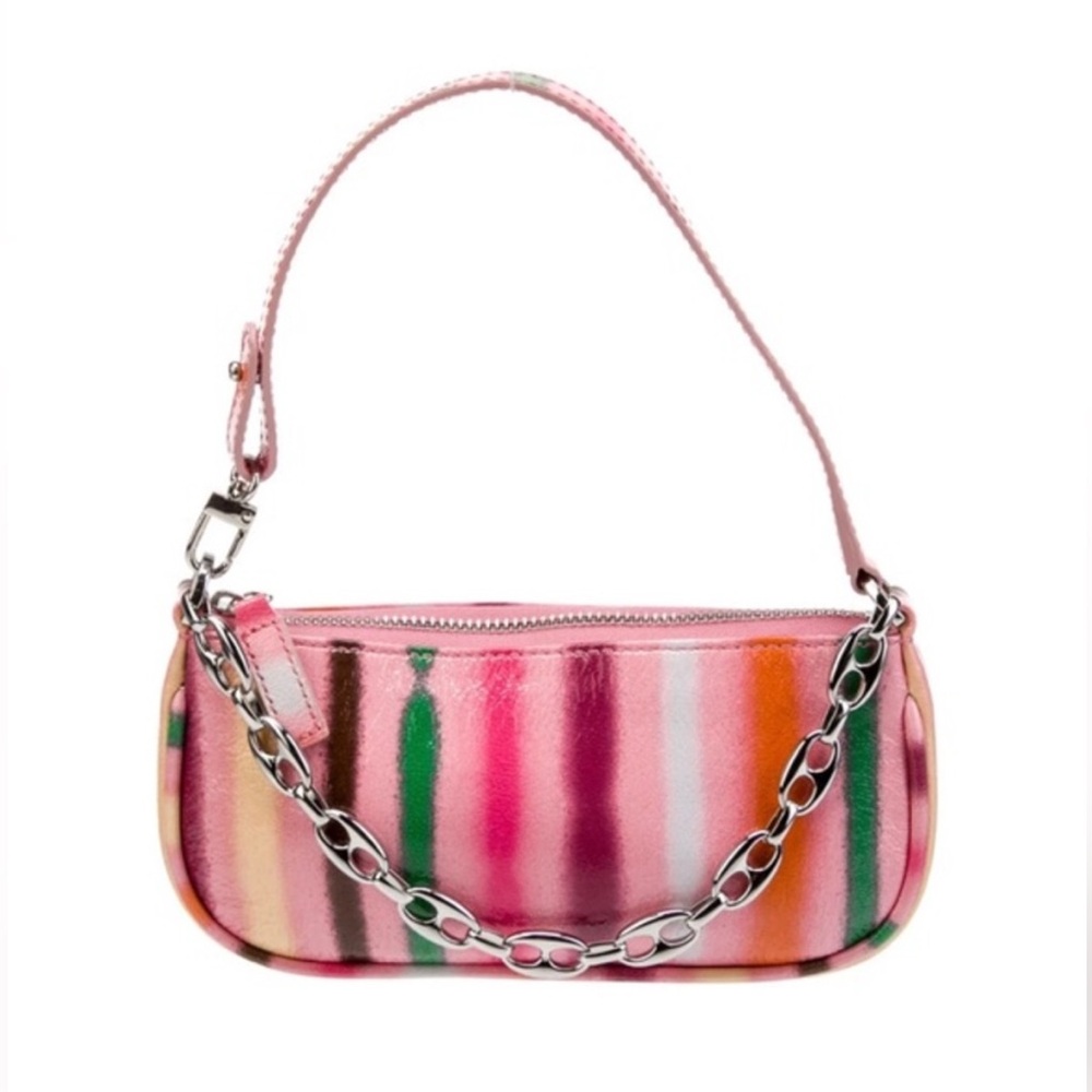 By Far Rachel Stripe Print bag